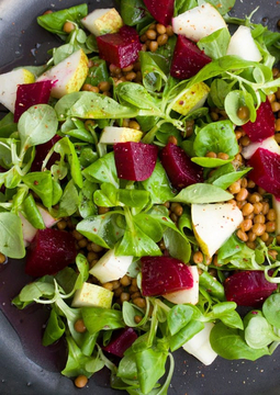 Beetroot, pear and lentil salad image
