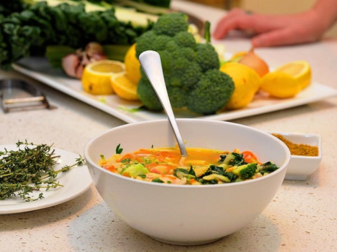 Chicken and vegetable soup image
