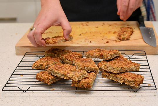 Oat, coconut and banana bars image