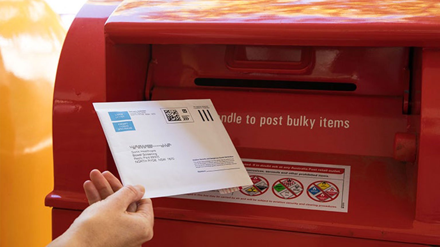 Bowel cancer test kit mailing